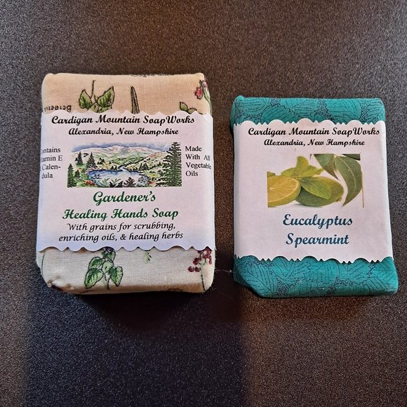 2 Bars Handmade Soap Eucalyptus Spearmint & Gardener's Healing Hands Soap - Picture 1 of 6